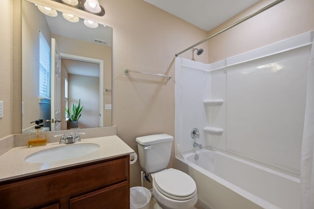 904 Emory Tree Dr, Austin, TX 78748 - bathroom featuring toilet, shower / tub combination, and vanity