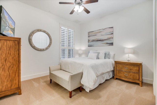 1016 Santaluz Path, Austin, TX 78732 - bedroom with light carpet and ceiling fan