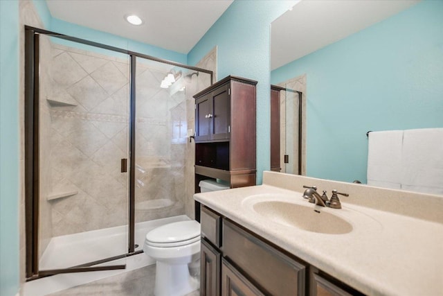 1016 Santaluz Path, Austin, TX 78732 - bathroom with vanity and a stall shower