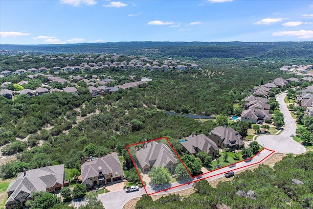 1016 Santaluz Path, Austin, TX 78732 - aerial view of residential area with property parcel outlined