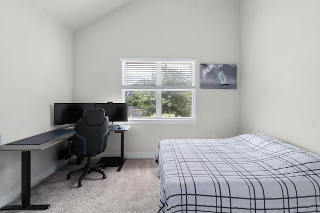 213 Virtus Bnd Unit 25, Austin, TX 78748 - carpeted bedroom with lofted ceiling, baseboards, and an office area