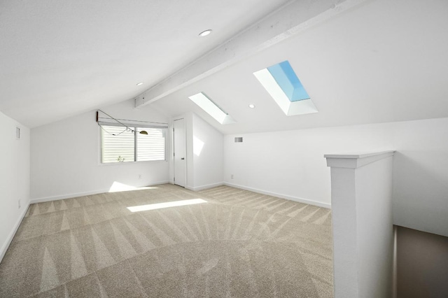 3415 Clarksburg Dr, Austin, TX 78745 - bonus room with a skylight, carpet, baseboards, and recessed lighting
