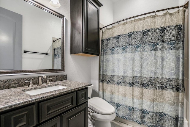 427 Bella Montagna Cir, Austin, TX 78734 - full bath featuring vanity, toilet, and a shower with curtain