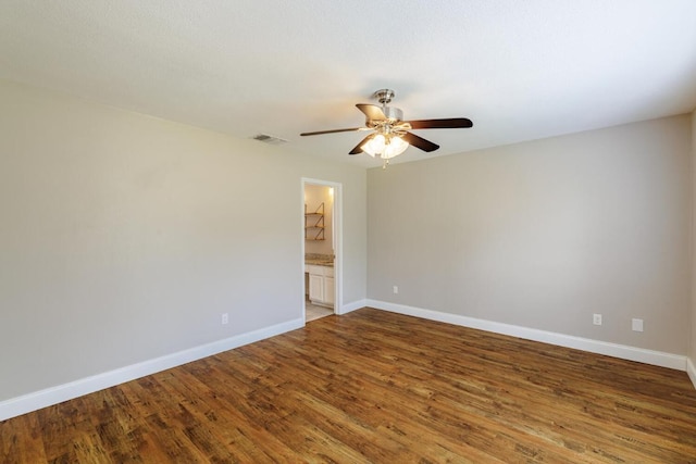 1307 Rambling Cv, Cedar Park, TX 78613 - empty room featuring baseboards, ceiling fan, and wood finished floors