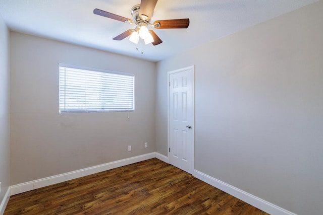 1307 Rambling Cv, Cedar Park, TX 78613 - spare room with baseboards, dark wood finished floors, and a ceiling fan