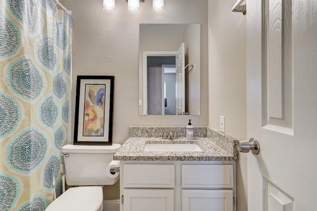 1307 Rambling Cv, Cedar Park, TX 78613 - bathroom featuring vanity, toilet, and curtained shower