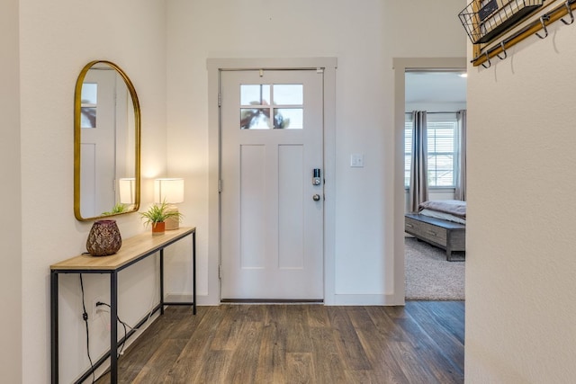 98 Barton Creek Ln, Hutto, TX 78634 - entrance foyer featuring dark wood-type flooring and baseboards