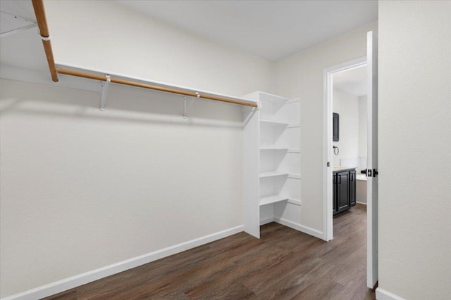 404 N Belinda Ct, Bastrop, TX 78602 - walk in closet featuring dark wood finished floors