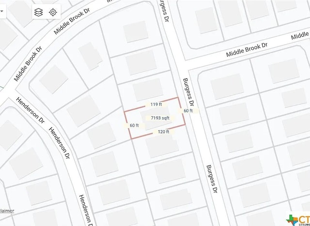1119 Burgess Dr, Leander, TX 78641 - map / location of property area