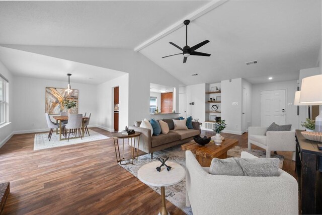 2405 Monarch Dr, Austin, TX 78748 - living area featuring wood finished floors, baseboards, and a ceiling fan