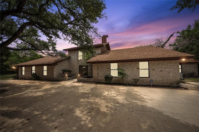 11105 Highview Dr, Belton, TX 76513 - view of front facade featuring stone siding and a chimney