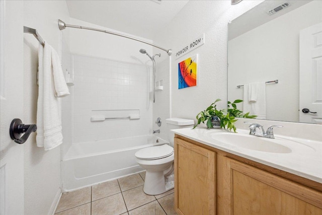104 Lucky Clover Ln, Hutto, TX 78634 - full bathroom featuring tile patterned flooring,  shower combination, vanity, and toilet