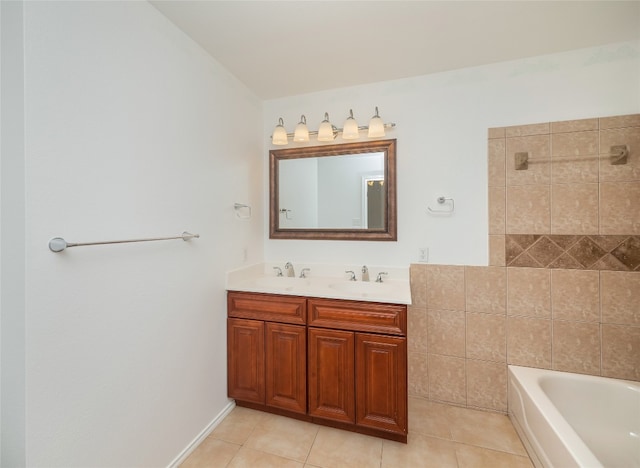 1016 Apple Cross Dr, Pflugerville, TX 78660 - full bathroom featuring double vanity, tile patterned floors, and bathtub / shower combination