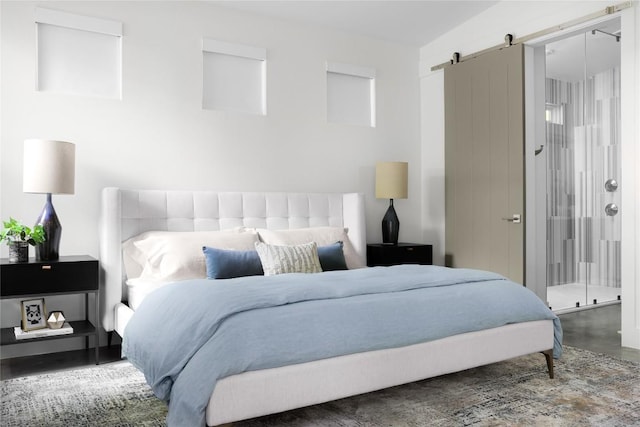 611 Fletcher St, Austin, TX 78704 - bedroom featuring a barn door