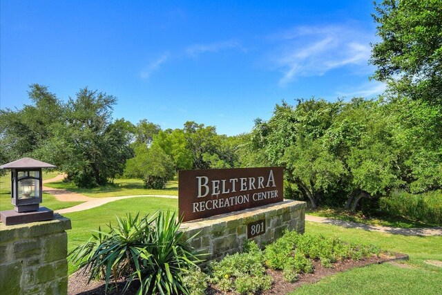 598 Naples Ln, Austin, TX 78737 - community / neighborhood sign featuring a yard