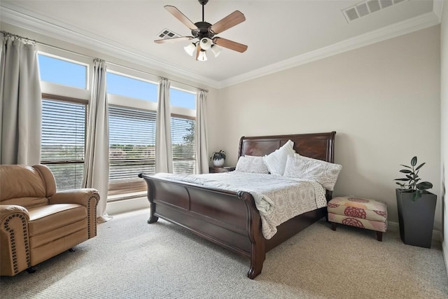 9904 Chester Cv, Austin, TX 78750 - carpeted bedroom featuring ornamental molding and a ceiling fan