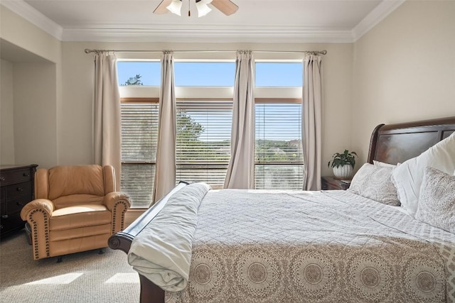 9904 Chester Cv, Austin, TX 78750 - carpeted bedroom featuring crown molding and ceiling fan