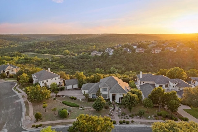 9904 Chester Cv, Austin, TX 78750 - aerial view at dusk of a view of trees and a residential view
