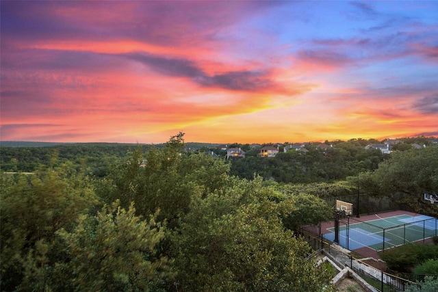 9904 Chester Cv, Austin, TX 78750 - aerial view at dusk of a wooded view