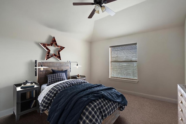 9904 Chester Cv, Austin, TX 78750 - bedroom featuring carpet flooring, lofted ceiling, and ceiling fan