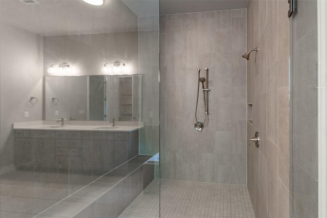 503 Fire Dance, Horseshoe Bay, TX 78657 - full bath with a tile shower and double vanity