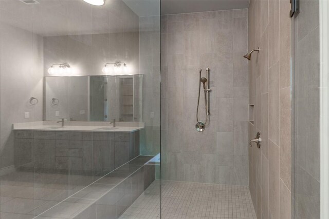 503 Fire Dance, Horseshoe Bay, TX 78657 - full bath featuring a tile shower and double vanity