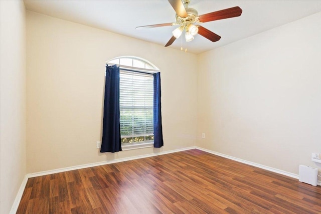 3005 Sugar Berry Cv, Round Rock, TX 78664 - unfurnished room featuring wood finished floors, baseboards, and ceiling fan