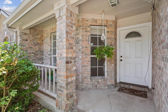 3005 Sugar Berry Cv, Round Rock, TX 78664 - doorway to property featuring a porch and brick siding