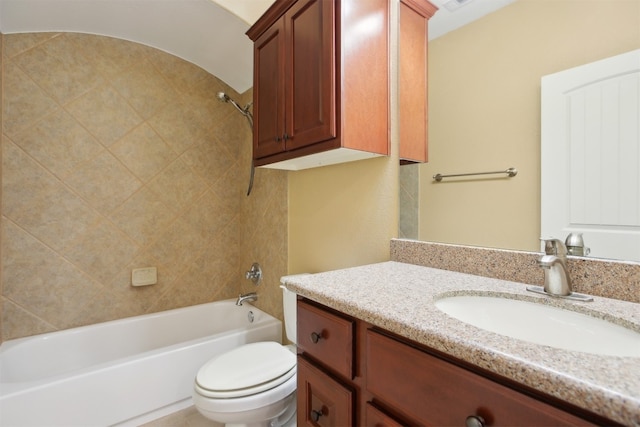 12109 Bryony Dr, Austin, TX 78739 - full bathroom with vanity, toilet, and tub / shower combination