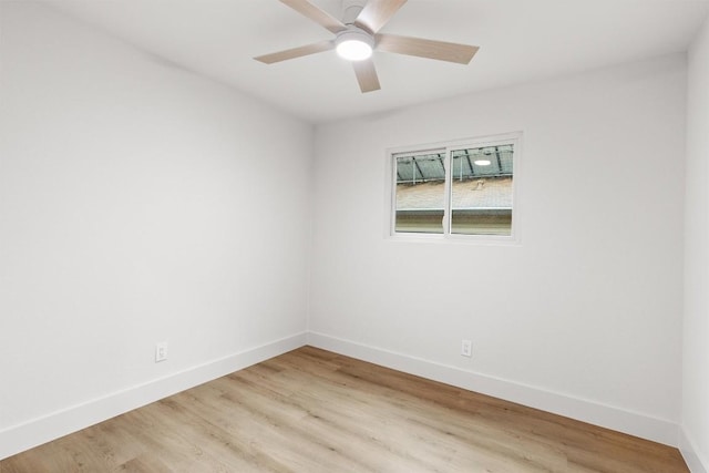 903 Cardiff Dr, Austin, TX 78745 - empty room with baseboards, light wood-style floors, and a ceiling fan