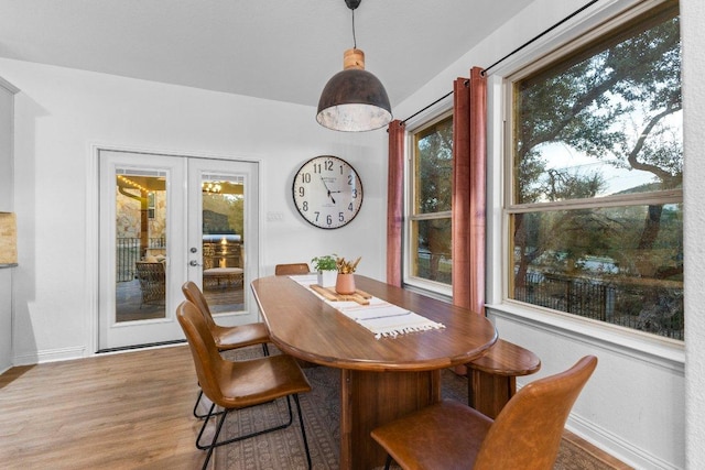 103 Bellagio Dr, Lakeway, TX 78734 - dining room featuring wood finished floors, baseboards, and french doors
