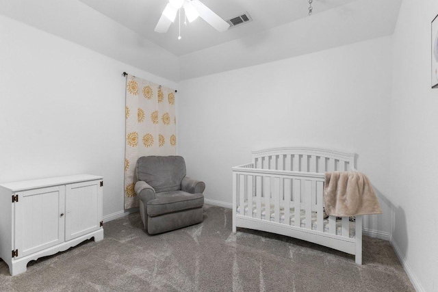103 Bellagio Dr, Lakeway, TX 78734 - bedroom featuring carpet, a crib, baseboards, and ceiling fan