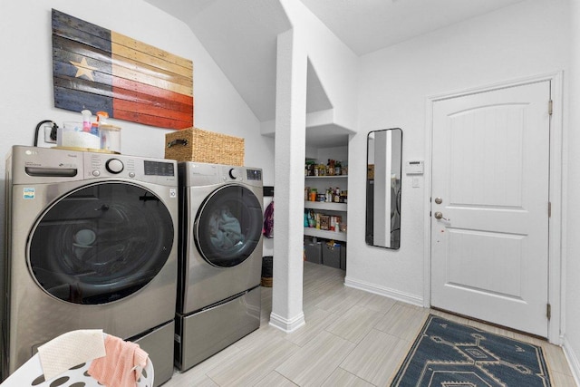 103 Bellagio Dr, Lakeway, TX 78734 - laundry area featuring independent washer and dryer and baseboards