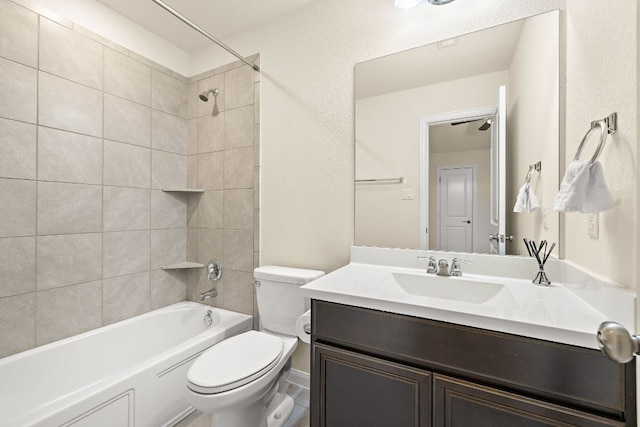 5012 Yucca Bloom Dr, Georgetown, TX 78626 - bathroom with vanity, toilet, and shower / bath combination