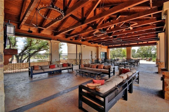2037 Portobello Rd, Leander, TX 78641 - view of patio / terrace with outdoor lounge area and a ceiling fan