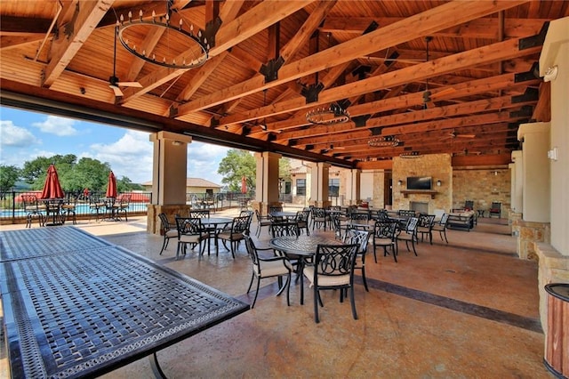 2037 Portobello Rd, Leander, TX 78641 - view of patio with ceiling fan