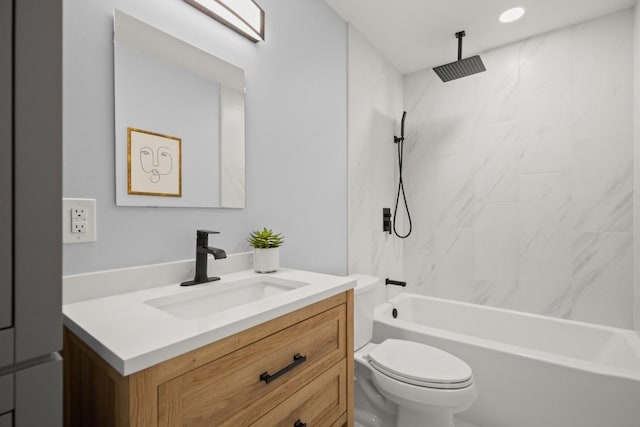 4802 Brighton Rd, Austin, TX 78745 - bathroom featuring vanity and a combined bath / shower with rainfall shower