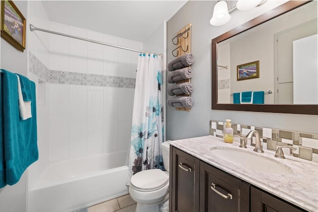 3704 Del Rio Ct, Georgetown, TX 78628 - full bathroom with vanity, shower / bathtub combination with curtain, and tile patterned floors