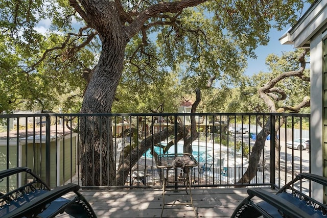 3601 Menchaca Rd Unit 215, Austin, TX 78704 - balcony with view of pool area