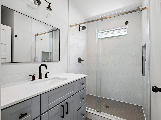 2910 Garwood St Unit A, Austin, TX 78702 - full bathroom featuring vanity and a shower stall