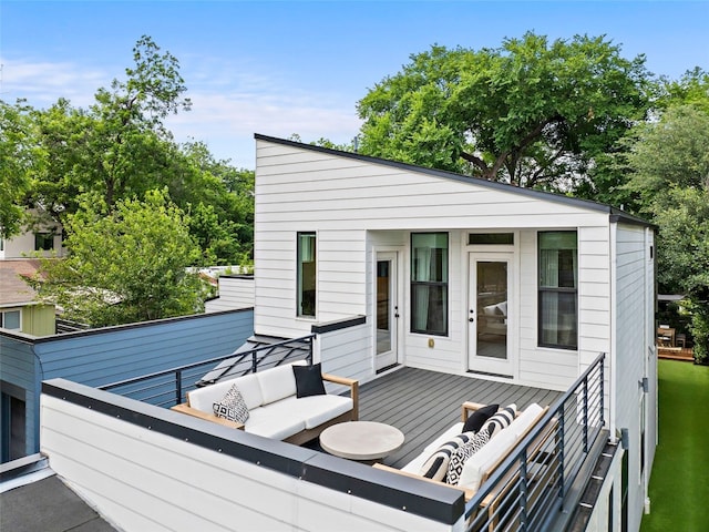 2910 Garwood St Unit A, Austin, TX 78702 - wooden deck with an outdoor hangout area
