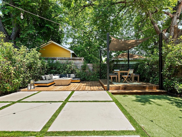 2910 Garwood St Unit A, Austin, TX 78702 - fenced backyard featuring a deck and a patio
