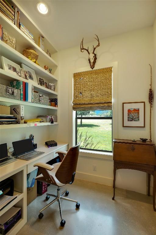 281 Kendall Jackson, Comfort, TX 78013 - office with baseboards and built in study area