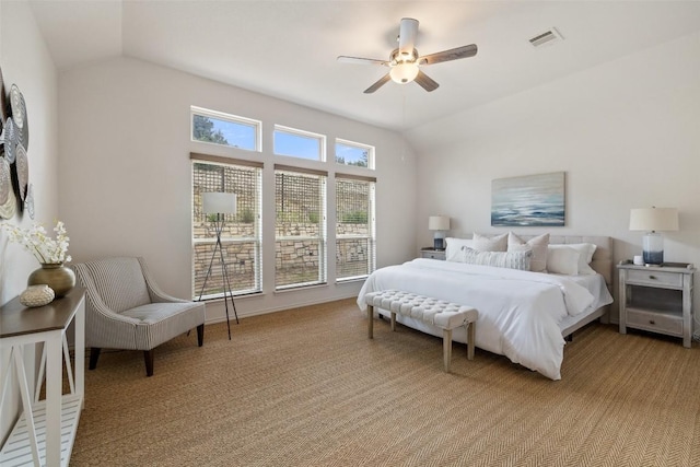 400 Saturnia Dr, Georgetown, TX 78613 - bedroom featuring lofted ceiling, ceiling fan, and light carpet