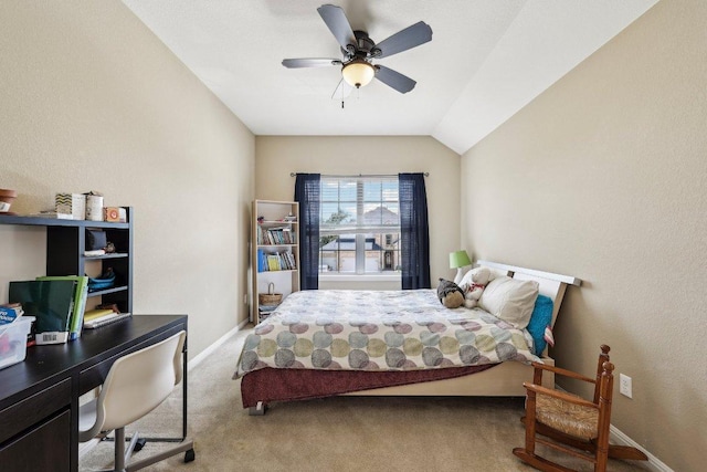 1312 Ravensbrook Bnd, Cedar Park, TX 78613 - bedroom featuring a desk, carpet floors, baseboards, and a ceiling fan