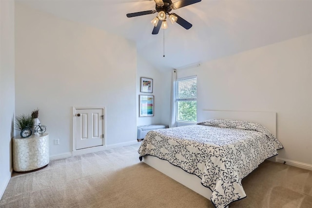 2835 Checker Dr, Cedar Park, TX 78613 - carpeted bedroom featuring lofted ceiling and a ceiling fan