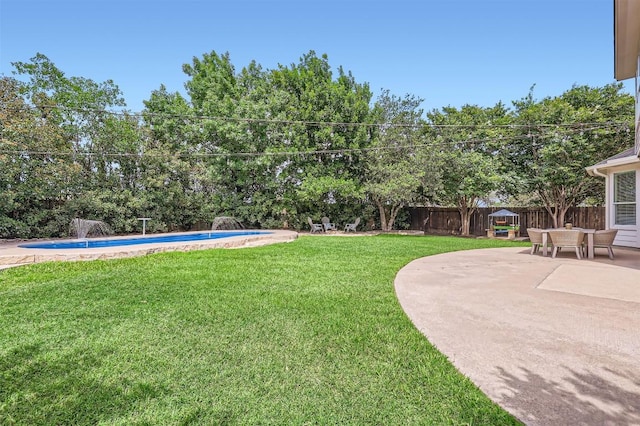 2835 Checker Dr, Cedar Park, TX 78613 - fenced backyard with a patio and an outdoor pool