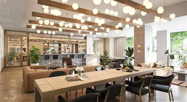 48 E Ave Unit 1210, Austin, TX 78701 - building lobby featuring beamed ceiling
