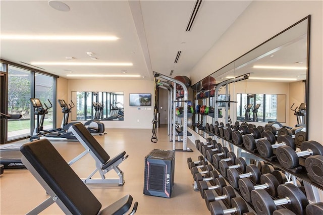 48 E Ave Unit 1210, Austin, TX 78701 - workout area featuring plenty of natural light