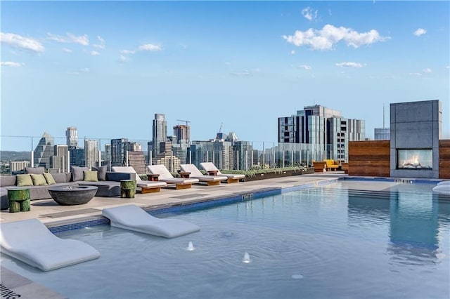 48 E Ave Unit 1210, Austin, TX 78701 - community pool featuring a skyline view